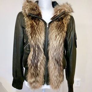 Women’s Jacket Coat Natural Leather Natural Fur